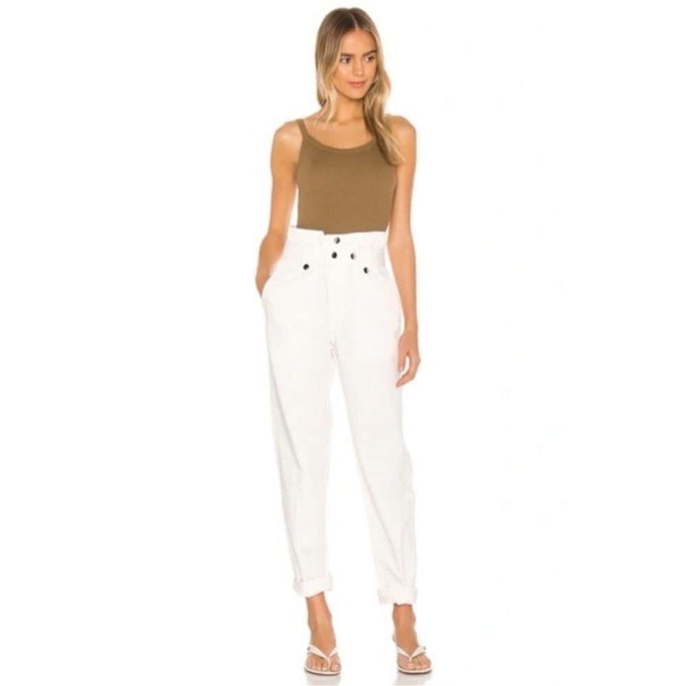 OVERLOVER NWT Jesse Linen Blend Paperbag Pants 25